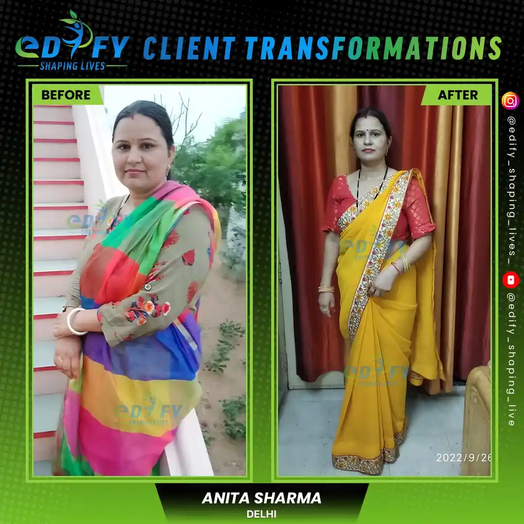 Success Stories of Success Stories of Anita Sharma from Delhi overcame PCOD and lost weight with our structured nutrition support