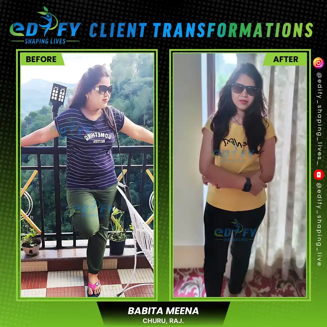 Success Stories of Dr Babita Meena from Churu achieved her weight loss goals with our expert guidance