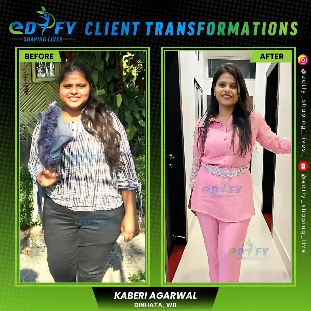 Success Stories of Kaberi Agarwal from Dinhata reduced weight and managed high blood pressure through expert coaching