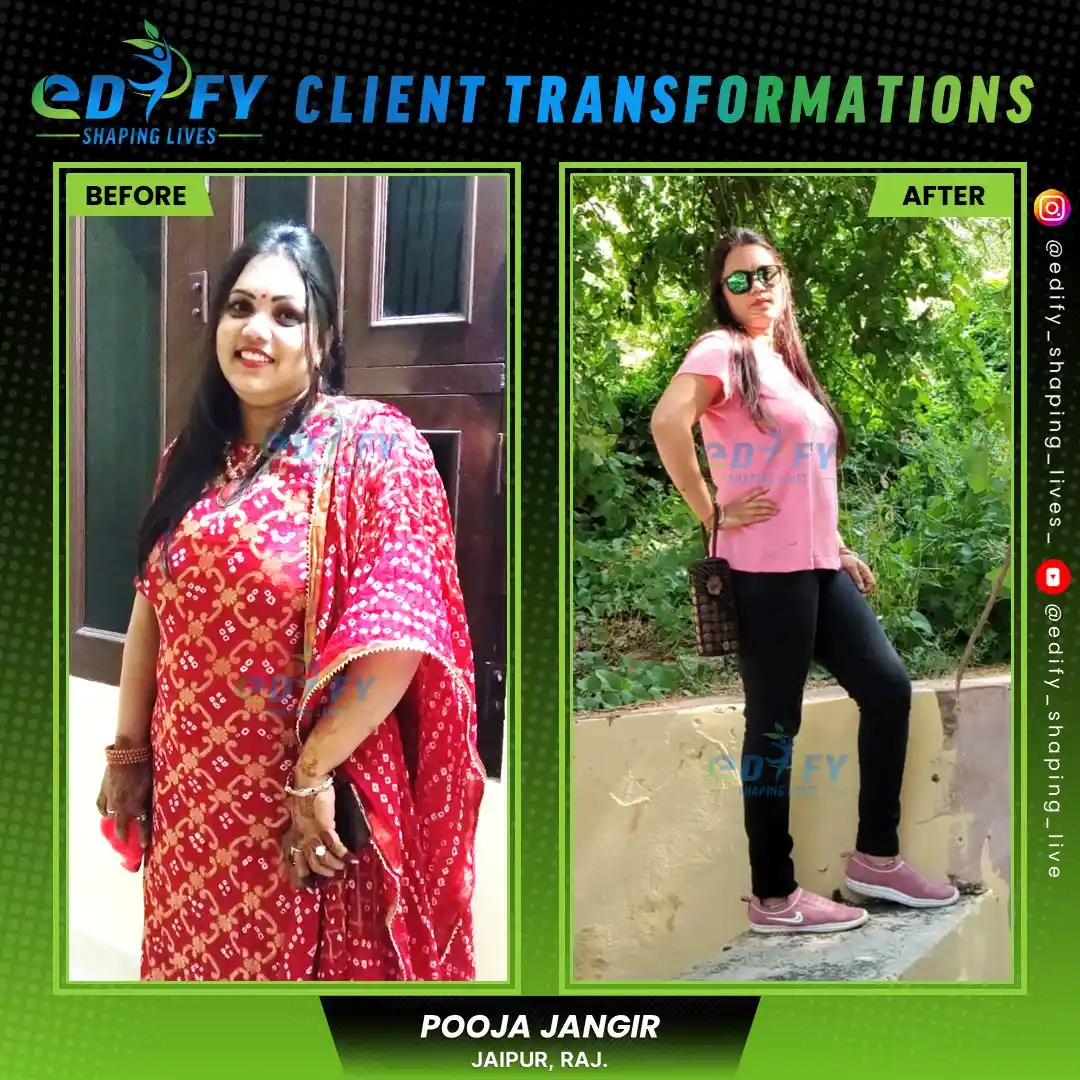Success Stories of Pooja Jangir from Jaipur achieved significant weight loss with consistent support