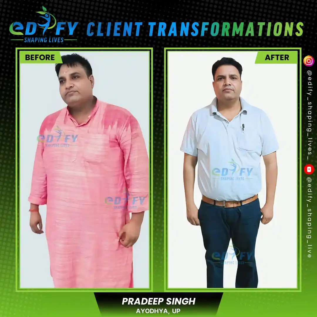 Success Stories of Pradeep Singh from Ayodhya managed high BP and dropped excess weight from 115kg to 80kg