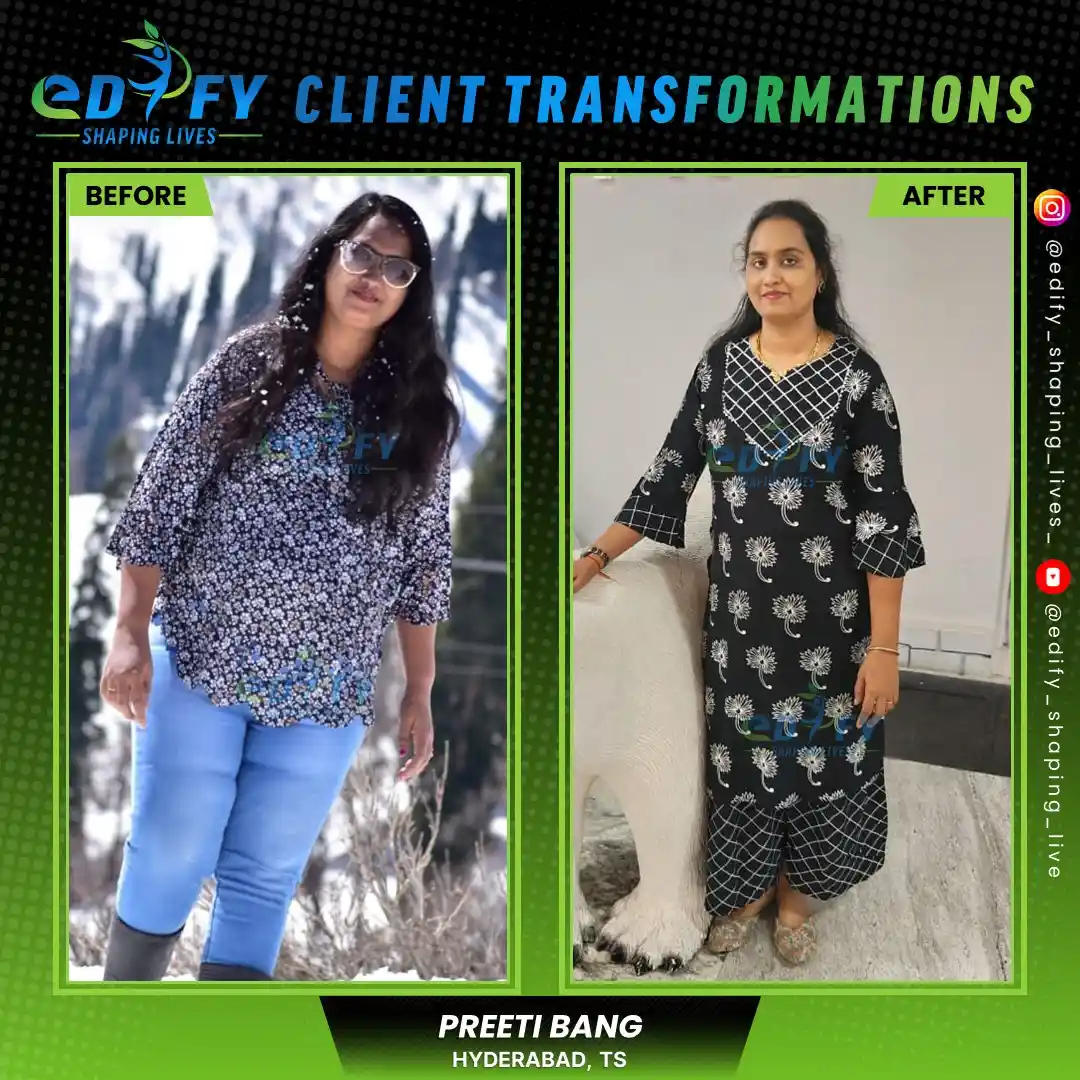 Success Stories of Preeti Bang from Hyderabad achieved healthy weight loss and improved stamina