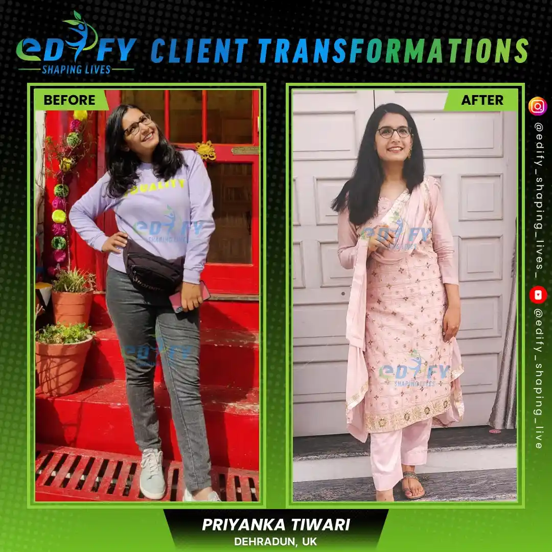 Success Stories of Priyanka Tiwari from Dehradun experienced a holistic weight loss transformation