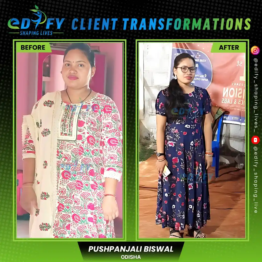 Success Stories of Pushpanjali Biswal from Orisha achieved noticeable weight loss and better health