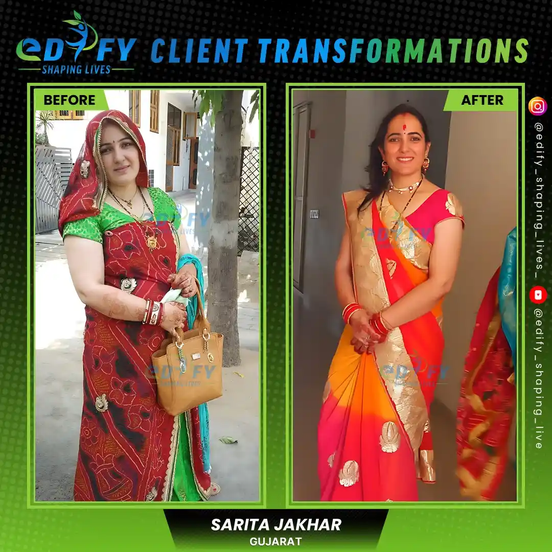Success Stories of Sarita Jakhar from Gandhi Nagar lost weight and improved her lifestyle habits