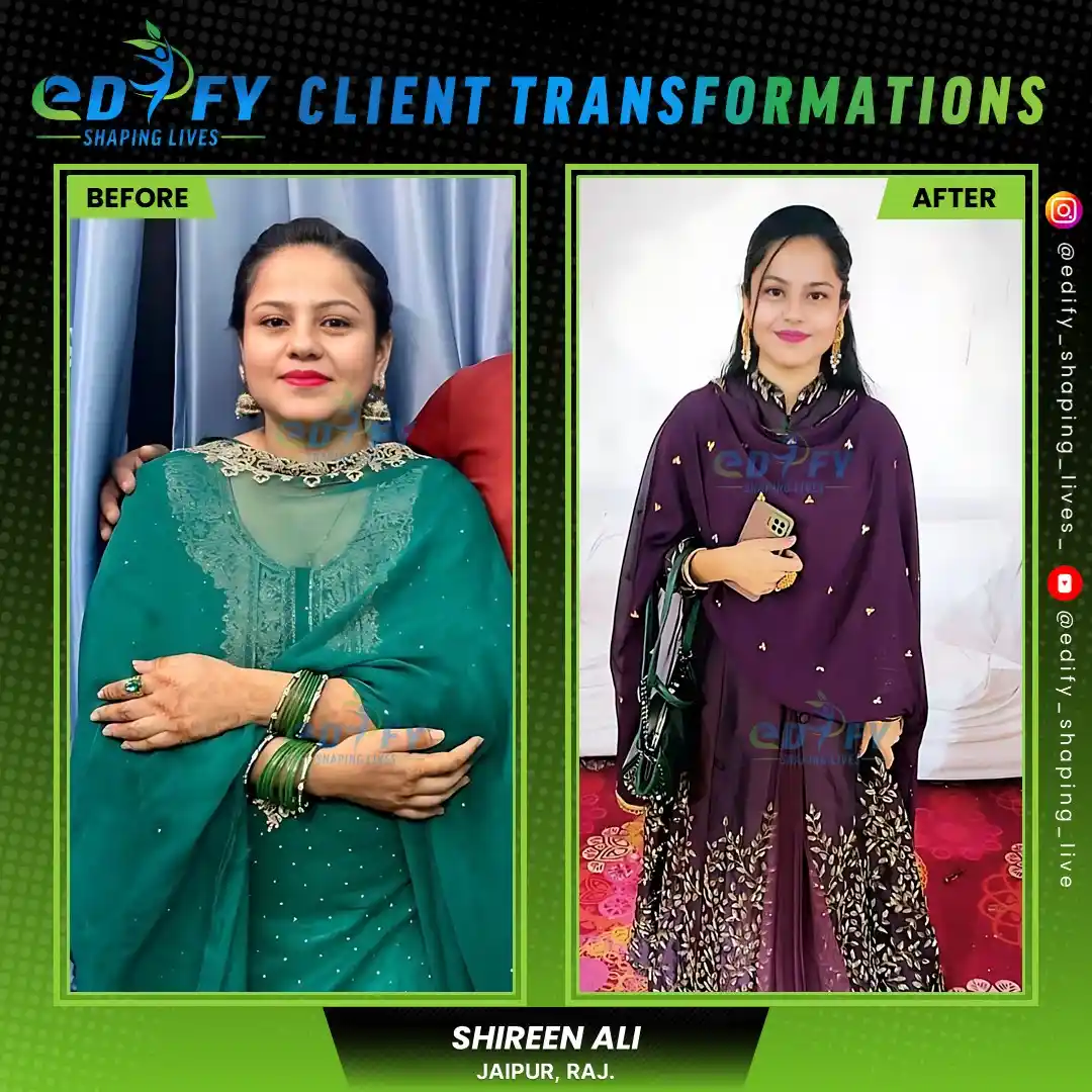 Success Stories of Shireen Ali from Jaipur reached her ideal weight with customized coaching