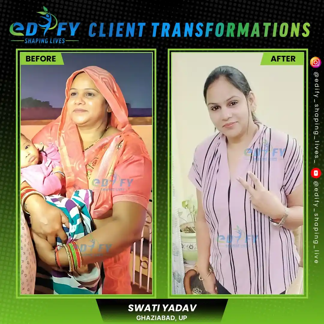 Success Stories of Swati Yadav from Ghaziabad achieved postpartum weight loss and controlled Diabetes